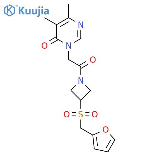 3-(2-{3-(furan-2-yl)methanesulfonylazetidin-1-yl}-2-oxoethyl)-5,6-dimethyl-3,4-dihydropyrimidin-4-one structure