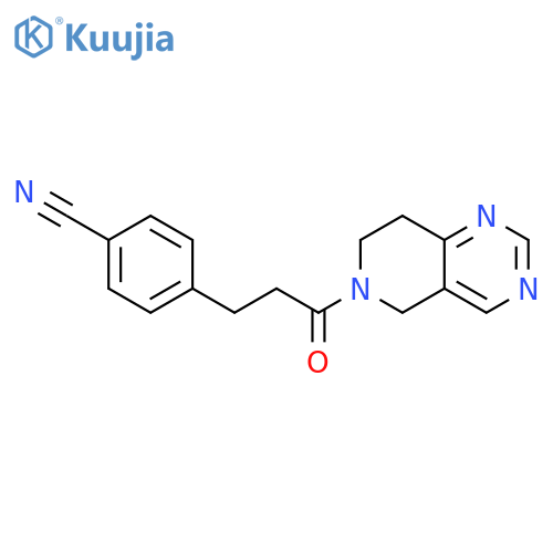4-[3-(7,8-Dihydropyrido[4,3-d]pyrimidin-6(5H)-yl)-3-oxopropyl]benzonitrile structure