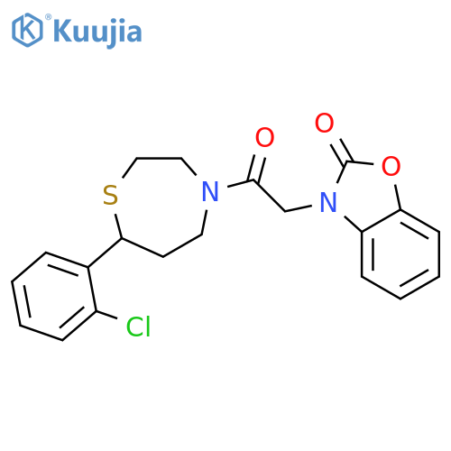 3-{2-[7-(2-chlorophenyl)-1,4-thiazepan-4-yl]-2-oxoethyl}-2,3-dihydro-1,3-benzoxazol-2-one structure