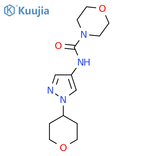 N-(1-(tetrahydro-2H-pyran-4-yl)-1H-pyrazol-4-yl)morpholine-4-carboxamide structure