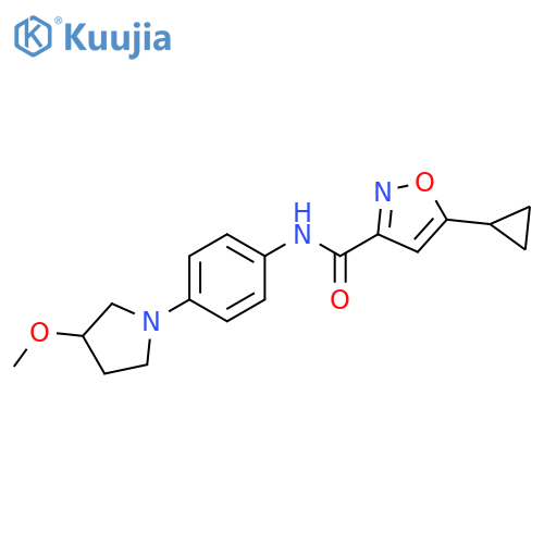 5-cyclopropyl-N-[4-(3-methoxypyrrolidin-1-yl)phenyl]-1,2-oxazole-3-carboxamide structure