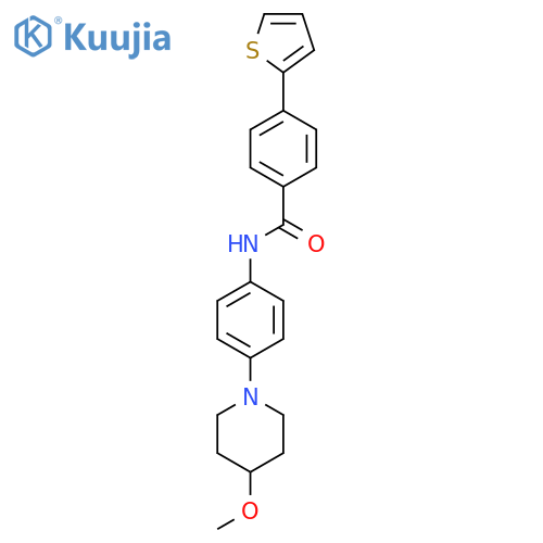 N-4-(4-methoxypiperidin-1-yl)phenyl-4-(thiophen-2-yl)benzamide structure