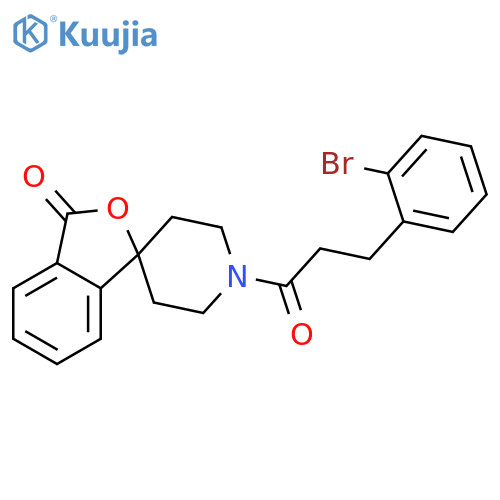 1'-[3-(2-bromophenyl)propanoyl]-3H-spiro[2-benzofuran-1,4'-piperidine]-3-one structure