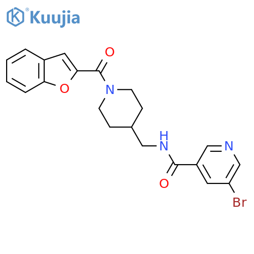 N-{1-(1-benzofuran-2-carbonyl)piperidin-4-ylmethyl}-5-bromopyridine-3-carboxamide structure