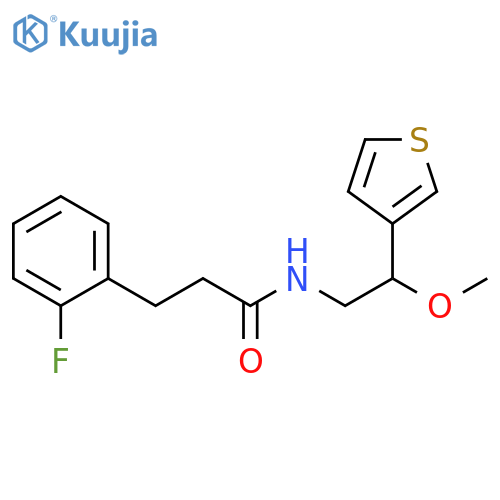 3-(2-fluorophenyl)-N-[2-methoxy-2-(thiophen-3-yl)ethyl]propanamide structure