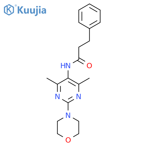 N-4,6-dimethyl-2-(morpholin-4-yl)pyrimidin-5-yl-3-phenylpropanamide structure