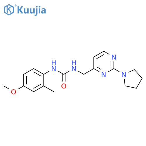 1-(4-methoxy-2-methylphenyl)-3-{[2-(pyrrolidin-1-yl)pyrimidin-4-yl]methyl}urea structure