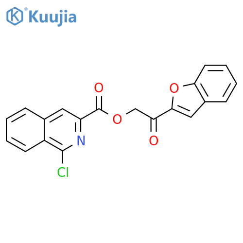 2-(1-Benzofuran-2-yl)-2-oxoethyl 1-chloroisoquinoline-3-carboxylate structure