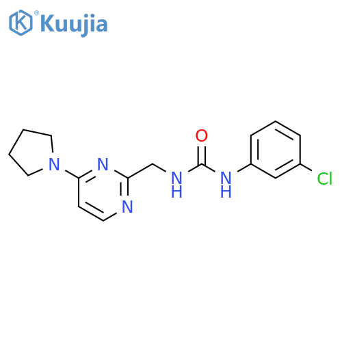 1-(3-chlorophenyl)-3-{[4-(pyrrolidin-1-yl)pyrimidin-2-yl]methyl}urea structure