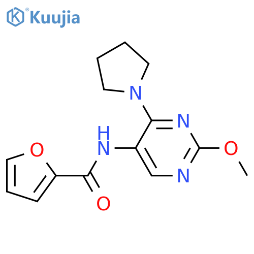 N-[2-methoxy-4-(pyrrolidin-1-yl)pyrimidin-5-yl]furan-2-carboxamide structure