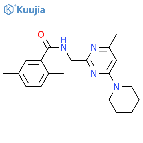 2,5-dimethyl-N-{4-methyl-6-(piperidin-1-yl)pyrimidin-2-ylmethyl}benzamide structure