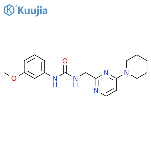 1-(3-methoxyphenyl)-3-{[4-(piperidin-1-yl)pyrimidin-2-yl]methyl}urea structure