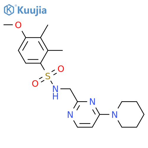 4-methoxy-2,3-dimethyl-N-{[4-(piperidin-1-yl)pyrimidin-2-yl]methyl}benzene-1-sulfonamide structure