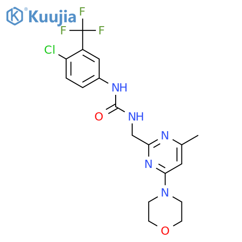 3-4-chloro-3-(trifluoromethyl)phenyl-1-{4-methyl-6-(morpholin-4-yl)pyrimidin-2-ylmethyl}urea structure