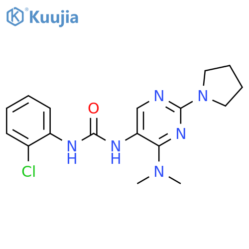 1-(2-chlorophenyl)-3-4-(dimethylamino)-2-(pyrrolidin-1-yl)pyrimidin-5-ylurea structure