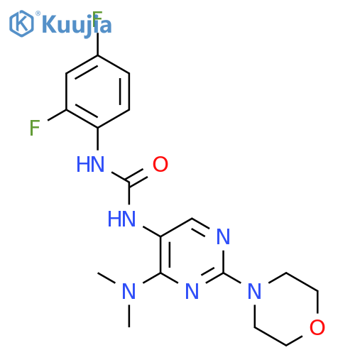 1-(2,4-difluorophenyl)-3-4-(dimethylamino)-2-(morpholin-4-yl)pyrimidin-5-ylurea structure