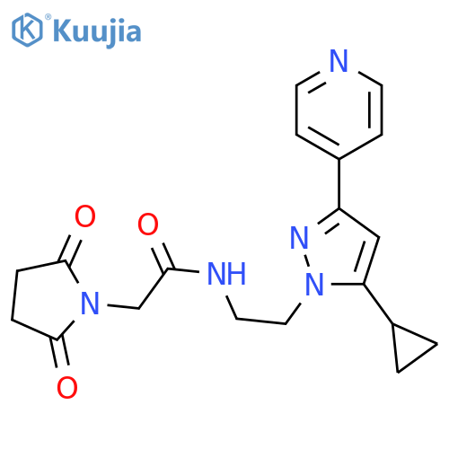 N-{2-[5-cyclopropyl-3-(pyridin-4-yl)-1H-pyrazol-1-yl]ethyl}-2-(2,5-dioxopyrrolidin-1-yl)acetamide structure