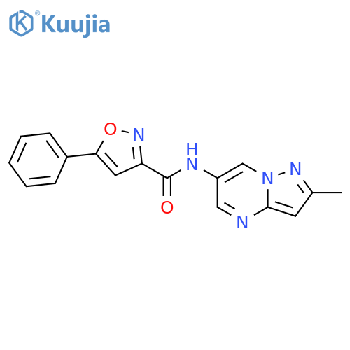 N-{2-methylpyrazolo[1,5-a]pyrimidin-6-yl}-5-phenyl-1,2-oxazole-3-carboxamide structure