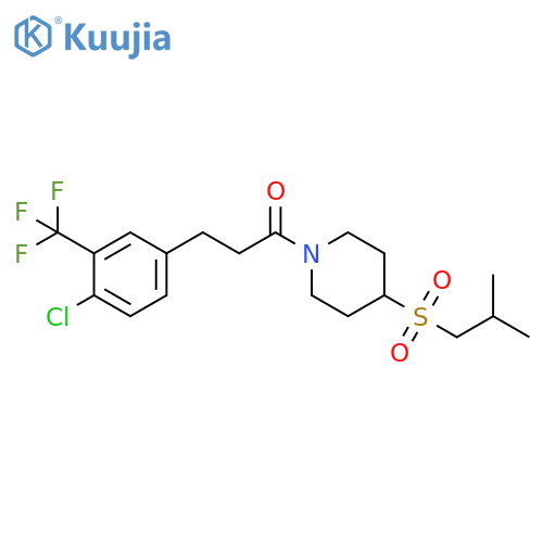 3-[4-chloro-3-(trifluoromethyl)phenyl]-1-[4-(2-methylpropanesulfonyl)piperidin-1-yl]propan-1-one structure