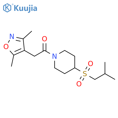 2-(3,5-dimethyl-1,2-oxazol-4-yl)-1-[4-(2-methylpropanesulfonyl)piperidin-1-yl]ethan-1-one structure