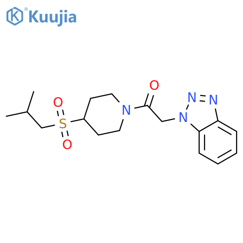 2-(1H-1,2,3-benzotriazol-1-yl)-1-[4-(2-methylpropanesulfonyl)piperidin-1-yl]ethan-1-one structure