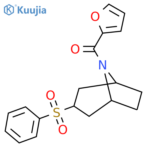 3-(benzenesulfonyl)-8-(furan-2-carbonyl)-8-azabicyclo3.2.1octane structure