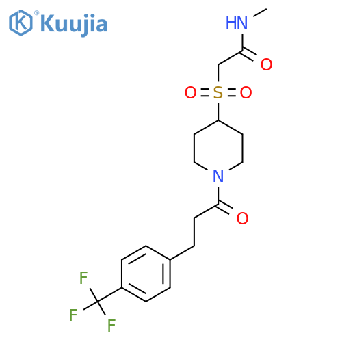 N-methyl-2-(1-{3-4-(trifluoromethyl)phenylpropanoyl}piperidin-4-yl)sulfonylacetamide structure