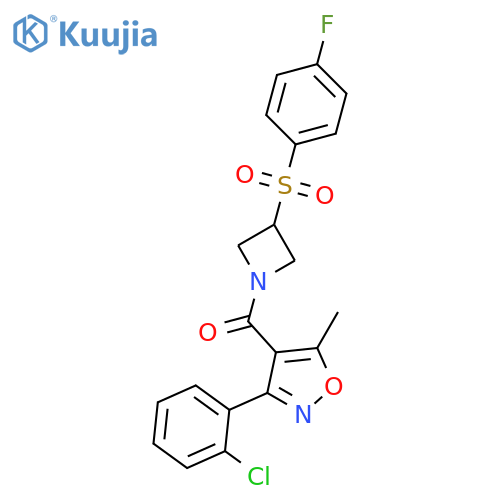 3-(2-chlorophenyl)-4-[3-(4-fluorobenzenesulfonyl)azetidine-1-carbonyl]-5-methyl-1,2-oxazole structure