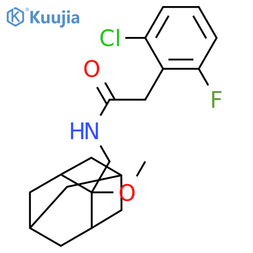 2-Chloro-6-fluoro-N-[(2-methoxytricyclo[3.3.1.13,7]dec-2-yl)methyl]benzeneacetamide structure