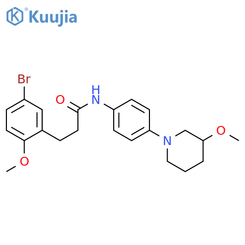 3-(5-bromo-2-methoxyphenyl)-N-[4-(3-methoxypiperidin-1-yl)phenyl]propanamide structure