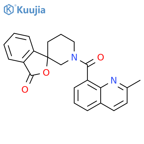 1'-(2-methylquinoline-8-carbonyl)-3H-spiro[2-benzofuran-1,3'-piperidine]-3-one structure