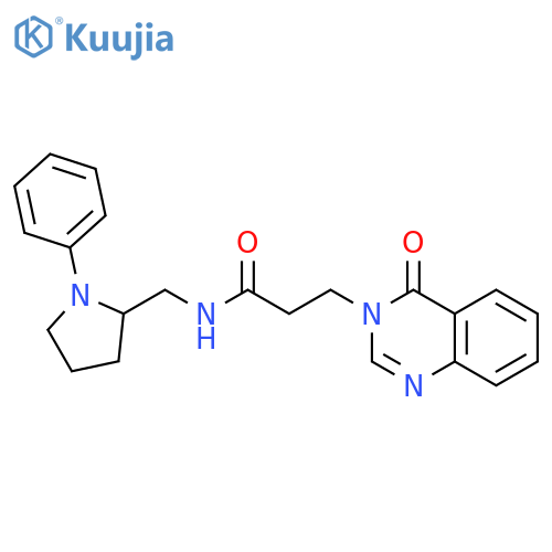 3-(4-oxo-3,4-dihydroquinazolin-3-yl)-N-[(1-phenylpyrrolidin-2-yl)methyl]propanamide structure