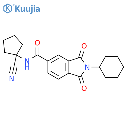 N-(1-cyanocyclopentyl)-2-cyclohexyl-1,3-dioxo-2,3-dihydro-1H-isoindole-5-carboxamide structure