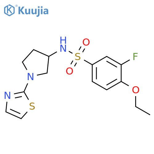 4-ethoxy-3-fluoro-N-[1-(1,3-thiazol-2-yl)pyrrolidin-3-yl]benzene-1-sulfonamide structure