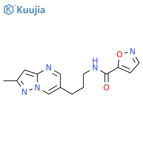 N-[3-(2-methylpyrazolo[1,5-a]pyrimidin-6-yl)propyl]-1,2-oxazole-5-carboxamide structure