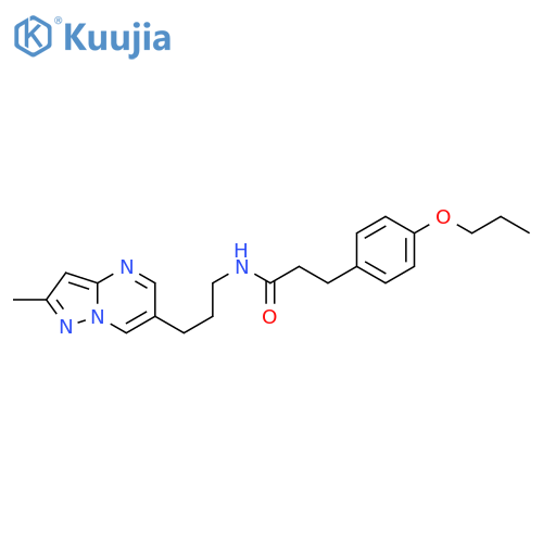 N-[3-(2-methylpyrazolo[1,5-a]pyrimidin-6-yl)propyl]-3-(4-propoxyphenyl)propanamide structure
