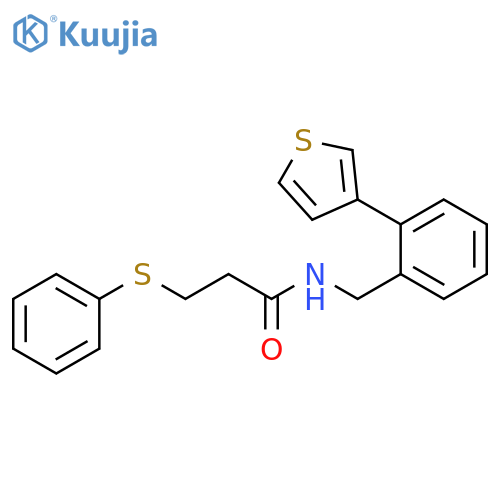 Propanamide, 3-(phenylthio)-N-[[2-(3-thienyl)phenyl]methyl]- structure