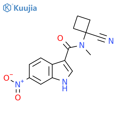 N-(1-cyanocyclobutyl)-N-methyl-6-nitro-1H-indole-3-carboxamide structure