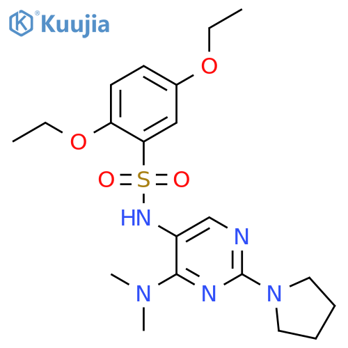 N-[4-(dimethylamino)-2-(pyrrolidin-1-yl)pyrimidin-5-yl]-2,5-diethoxybenzene-1-sulfonamide structure