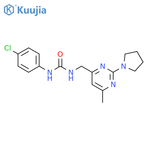 1-(4-chlorophenyl)-3-{[6-methyl-2-(pyrrolidin-1-yl)pyrimidin-4-yl]methyl}urea structure