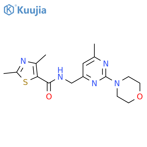2,4-dimethyl-N-{[6-methyl-2-(morpholin-4-yl)pyrimidin-4-yl]methyl}-1,3-thiazole-5-carboxamide structure