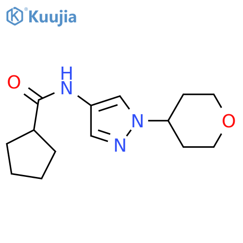 N-[1-(oxan-4-yl)pyrazol-4-yl]cyclopentanecarboxamide structure