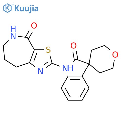 N-(4-oxo-5,6,7,8-tetrahydro-[1,3]thiazolo[5,4-c]azepin-2-yl)-4-phenyloxane-4-carboxamide structure