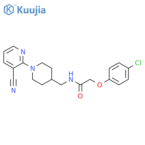 2-(4-chlorophenoxy)-N-{[1-(3-cyanopyridin-2-yl)piperidin-4-yl]methyl}acetamide structure