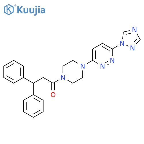 1-(4-(6-(1H-1,2,4-triazol-1-yl)pyridazin-3-yl)piperazin-1-yl)-3,3-diphenylpropan-1-one structure
