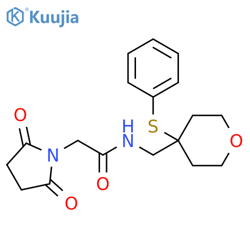 2-(2,5-dioxopyrrolidin-1-yl)-N-{[4-(phenylsulfanyl)oxan-4-yl]methyl}acetamide structure