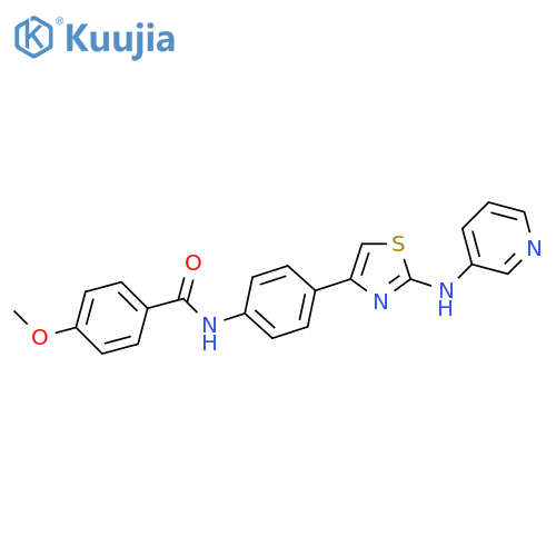 4-methoxy-N-[4-[2-(pyridin-3-ylamino)-1,3-thiazol-4-yl]phenyl]benzamide structure