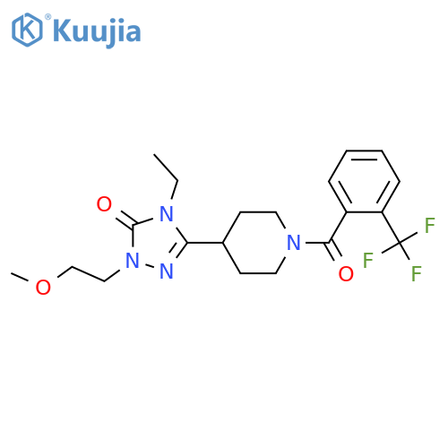 4-ethyl-1-(2-methoxyethyl)-3-{1-2-(trifluoromethyl)benzoylpiperidin-4-yl}-4,5-dihydro-1H-1,2,4-triazol-5-one structure
