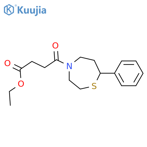 ethyl 4-oxo-4-(7-phenyl-1,4-thiazepan-4-yl)butanoate structure