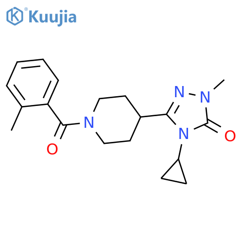 4-cyclopropyl-1-methyl-3-[1-(2-methylbenzoyl)piperidin-4-yl]-4,5-dihydro-1H-1,2,4-triazol-5-one structure
